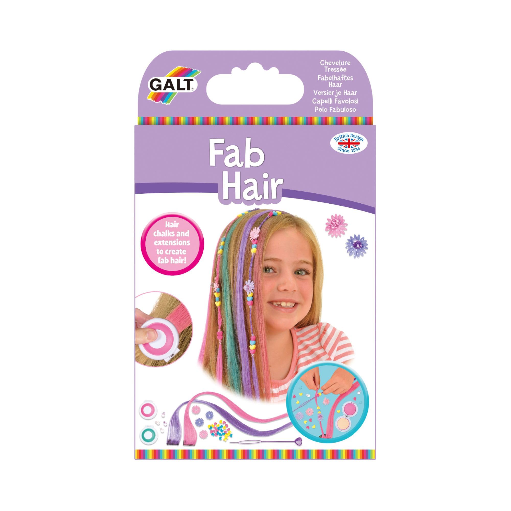 Galt Fab Hair - Hair Chalk Kit and Extensions for Children Ages 6+ 5