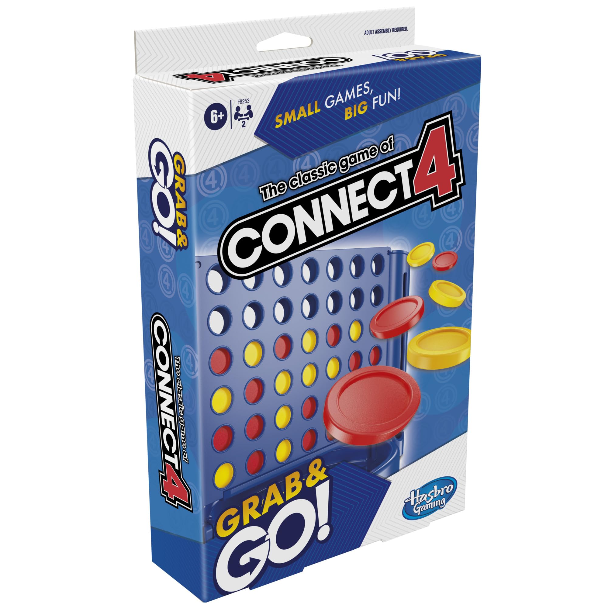 Hasbro Gaming Connect 4 Travel Board Game - Portable Strategy Fun for 2 Players, Ages 6+