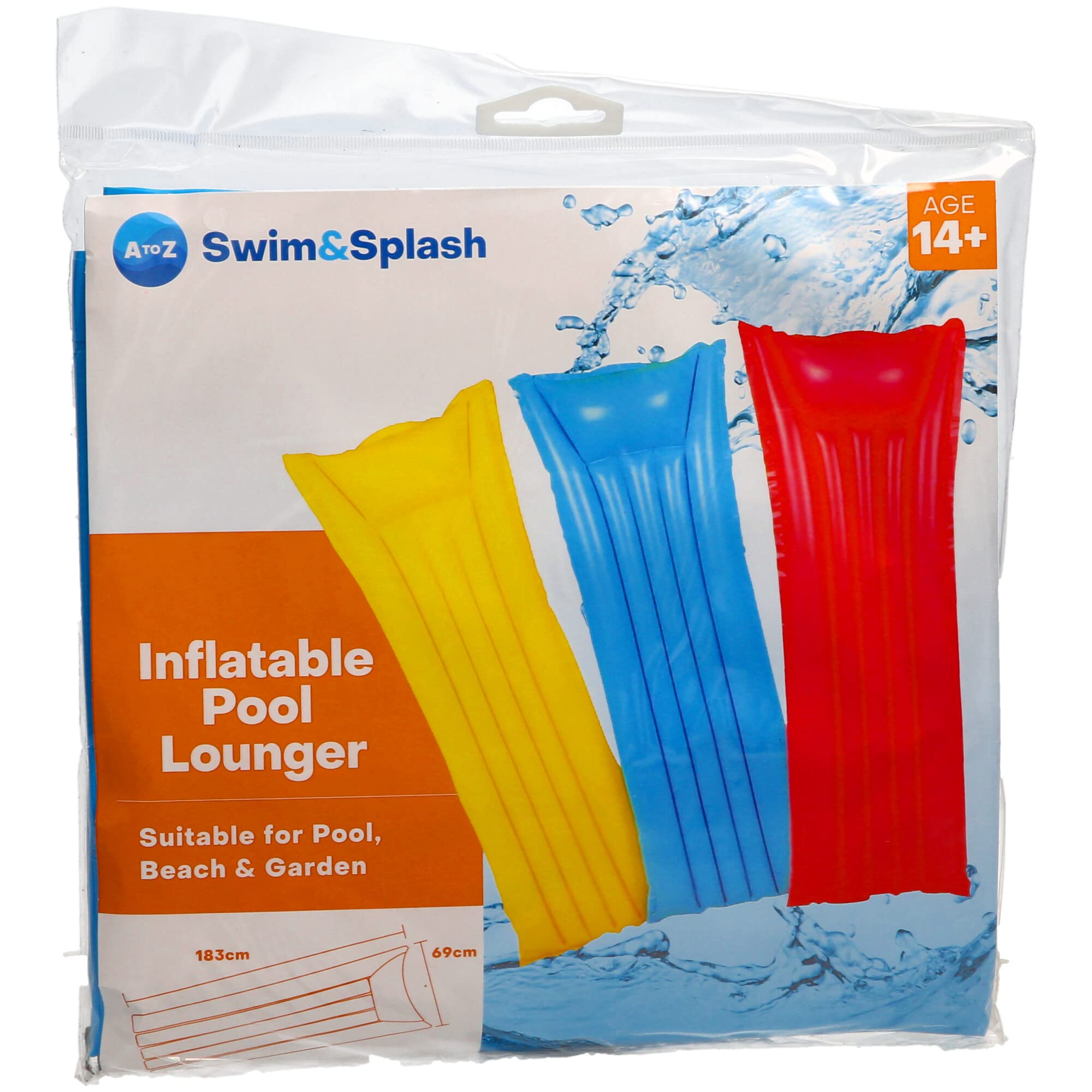 Atoz Swim&Splash Inflatable Pool Lounger - Extra Large | 183 cm x 69 cm | Adult