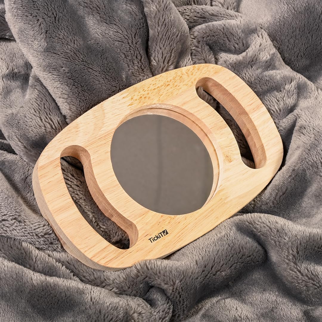 tickit Easy Hold Plane Mirror - Develops Self-Awareness | Rubberwood | 12 Months+ 4