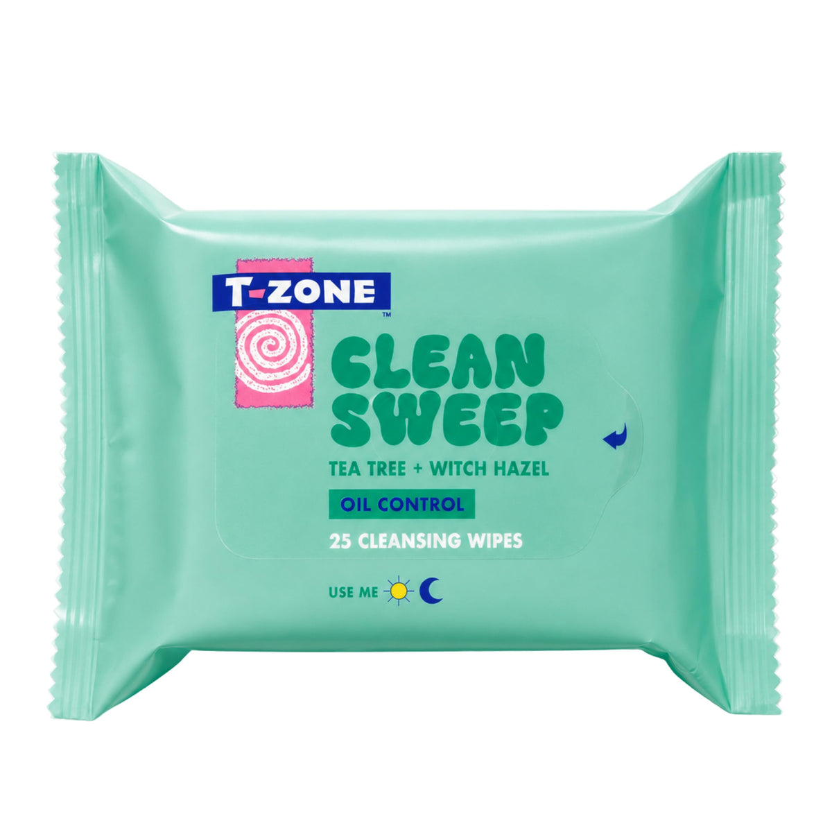 T-Zone Tea Tree & Witch Hazel Biodegradable Cleansing Wipes - Pack of 25 | Makeup Removal | Exfoliating