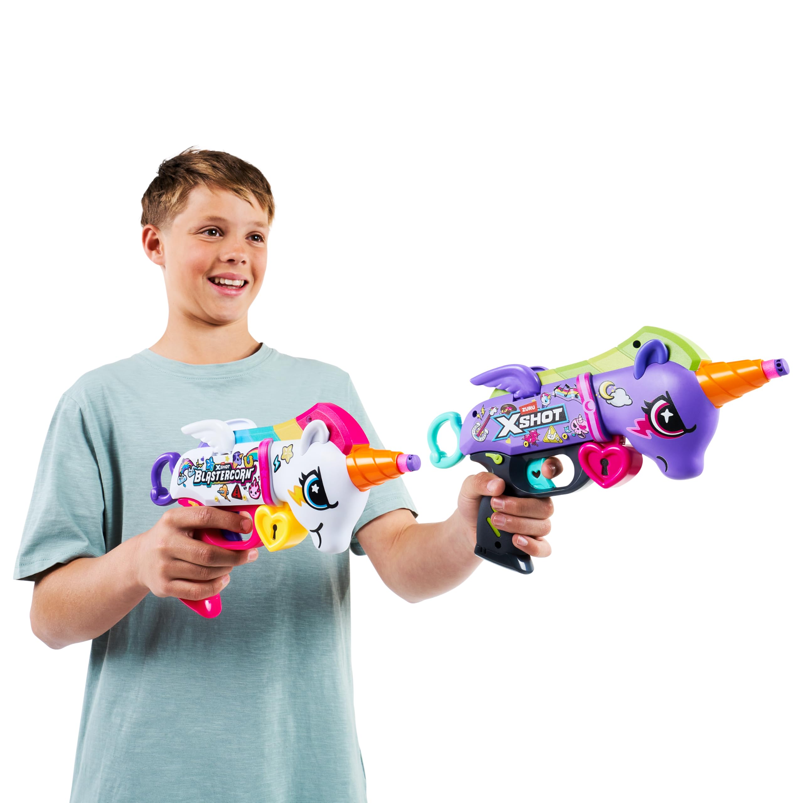 XSHOT Blastercorn 2-Pack - Unicorn Themed Dart Blasters | 98ft Range | Includes 32 Darts 4