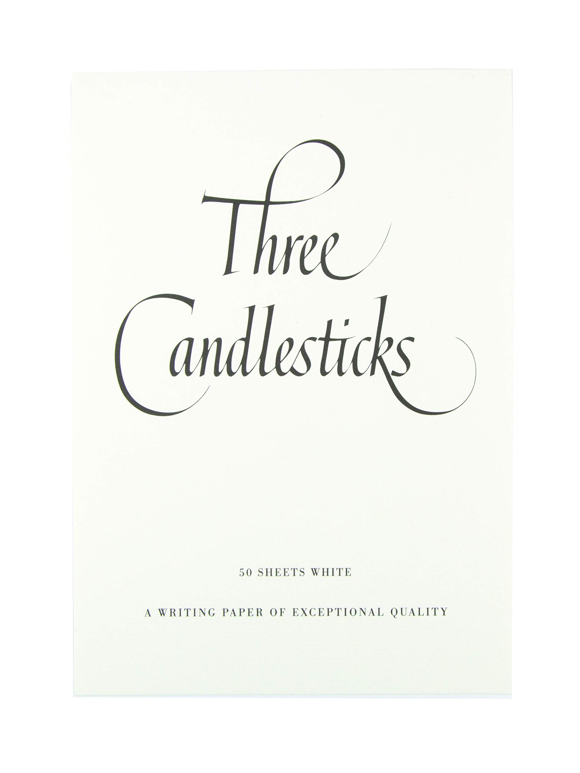THREE CANDLESTICKS Luxury Writing Paper - A5 White Pad, 50 Sheets | Translucent Finish 1