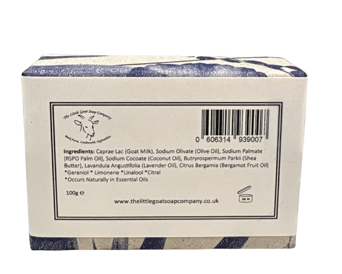 The Little Goat Soap Company Lavender & Bergamot Goat Milk Soap Bar 100 g - Eczema, Psoriasis & Dermatitis