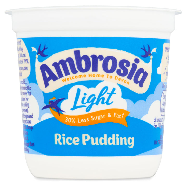 Ambrosia Light Devon Rice Pudding, 30% Less Sugar & Fat, Creamy Ready-to-Eat Dessert