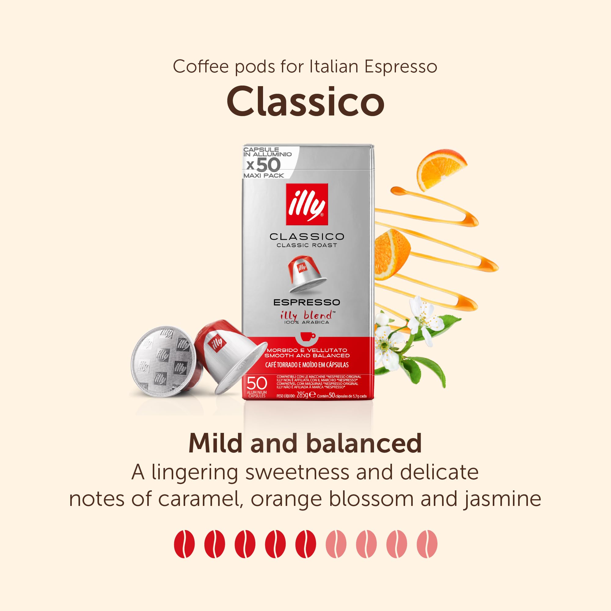 illy Classico Coffee Pods - 50 Count | Nespresso Original Compatible | Smooth & Balanced 4