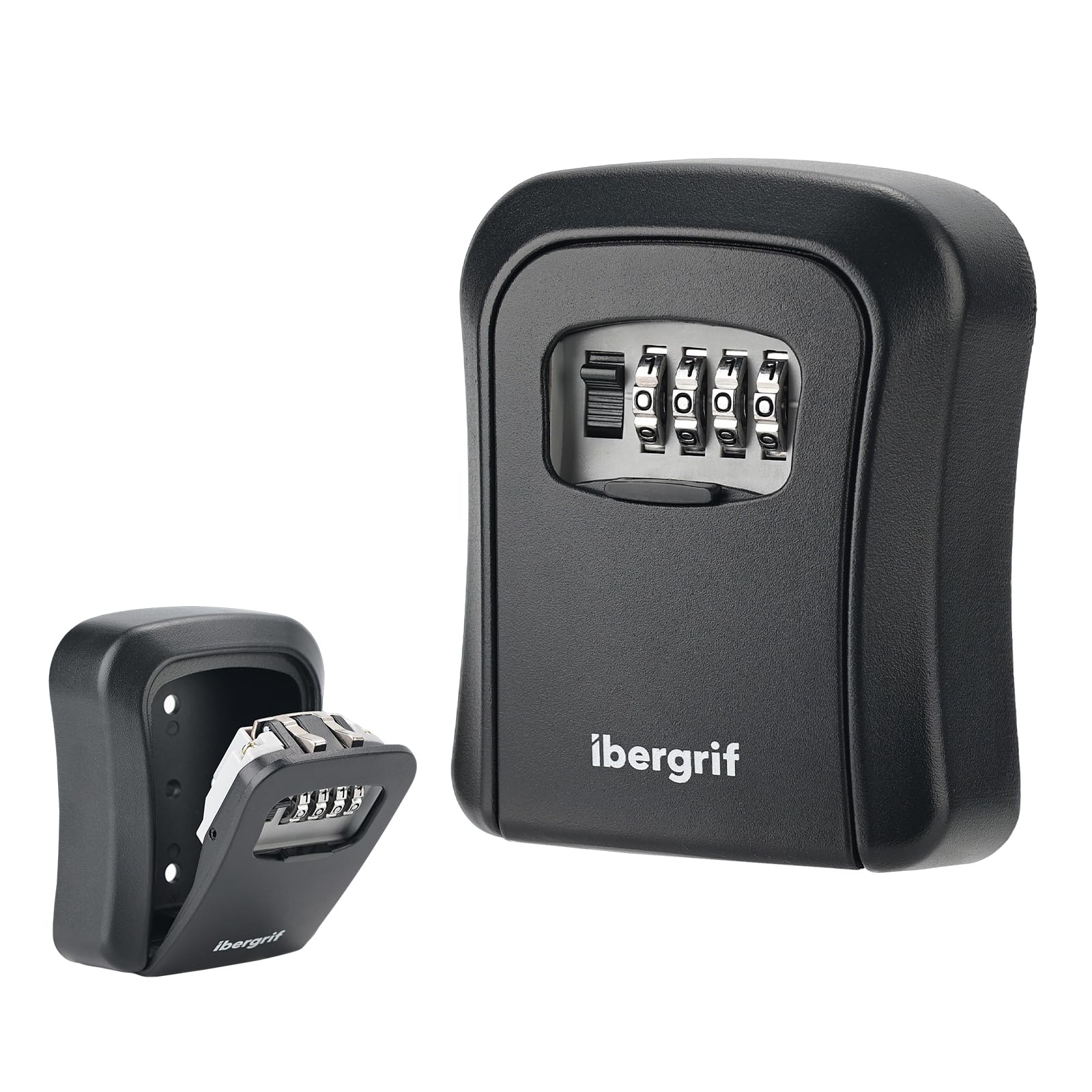 Ibergrif Wall Mounted Security Lock Box | 4 Digit Combination | Alloy Steel | Black 1