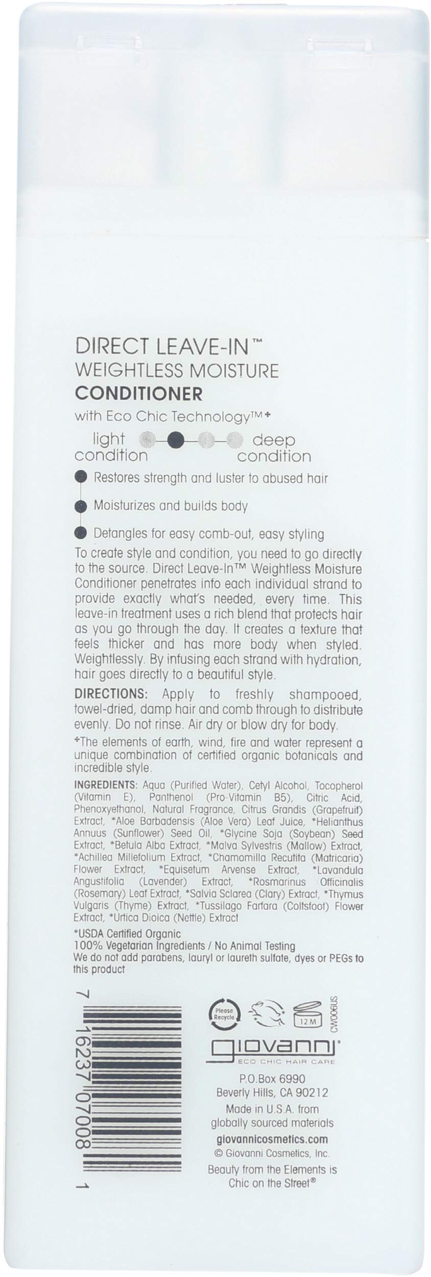 Giovanni Direct Leave-In Conditioner - Moisturising, Detangling, Weightless | 8.5 fl oz