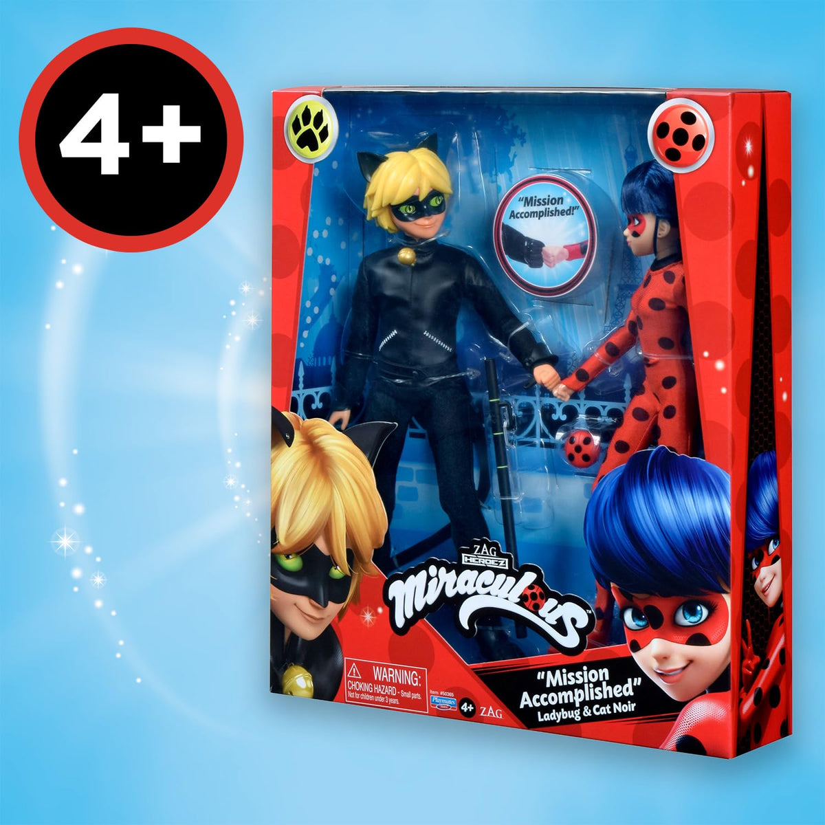 BANDAI Miraculous Fashion Dolls 2 Pack - Ladybug & Cat Noir, 26 cm