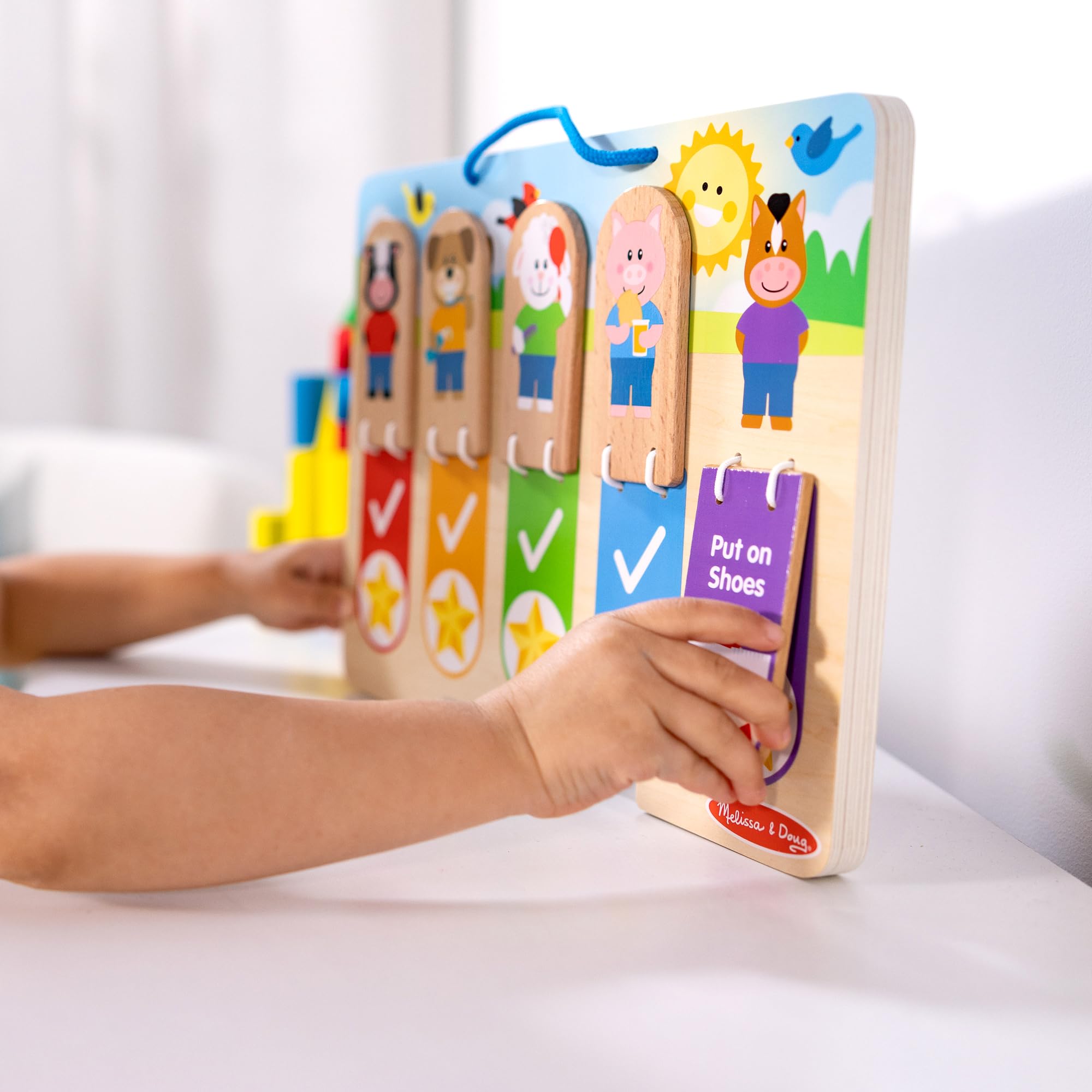 Melissa & Doug My Daily Routines Chart - Early Learning Toy for Kids Ages 3-6 | Double-Sided Interactive Board | FSC Certified Wood 5
