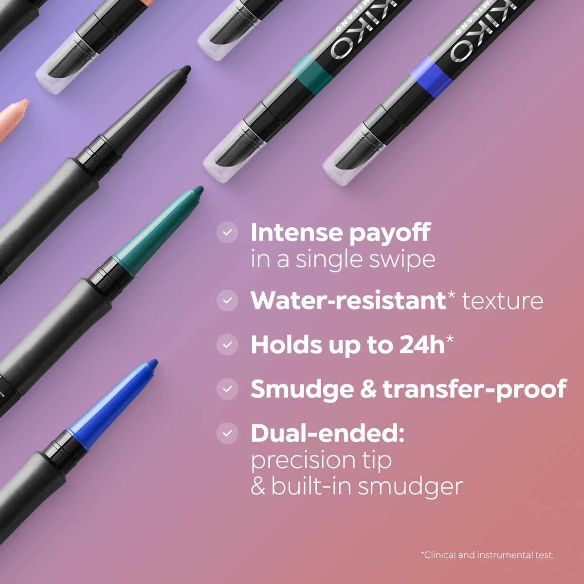 Kiko Milano Unlimited Precision Automatic Eyeliner & Khôl - 14 Shimmering Dark Taupe | Water Resistant, Long-Lasting 5