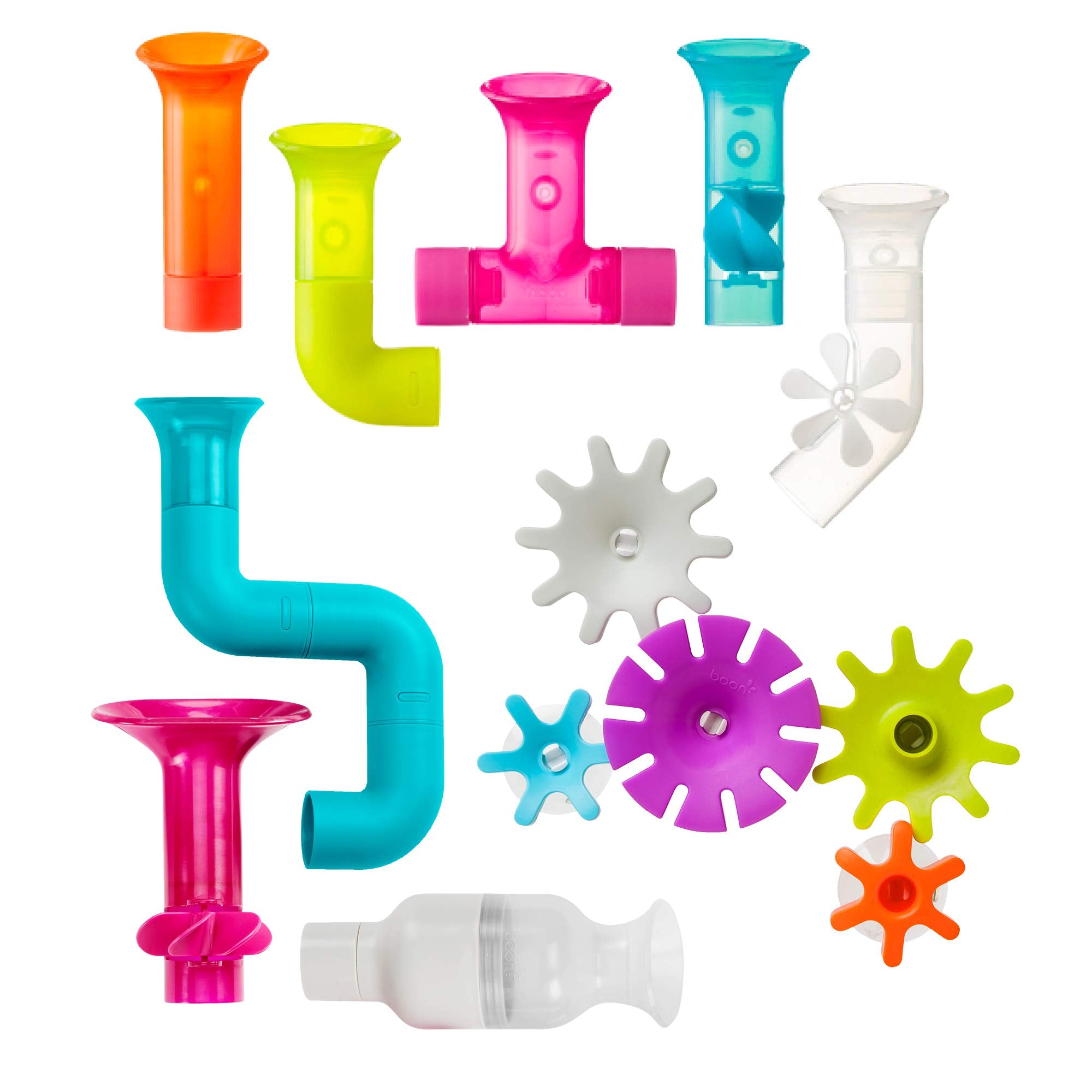 Boon Pipes, Cogs & Tubes Bath Toy Bundle - Multicolor Water Play Set for Babies and Toddlers 1