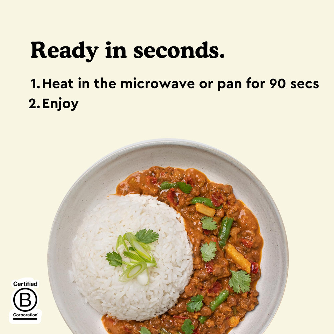 Fiid Thai Lentil & Sweet Potato Curry - 100% Natural Vegan Microwave Meal