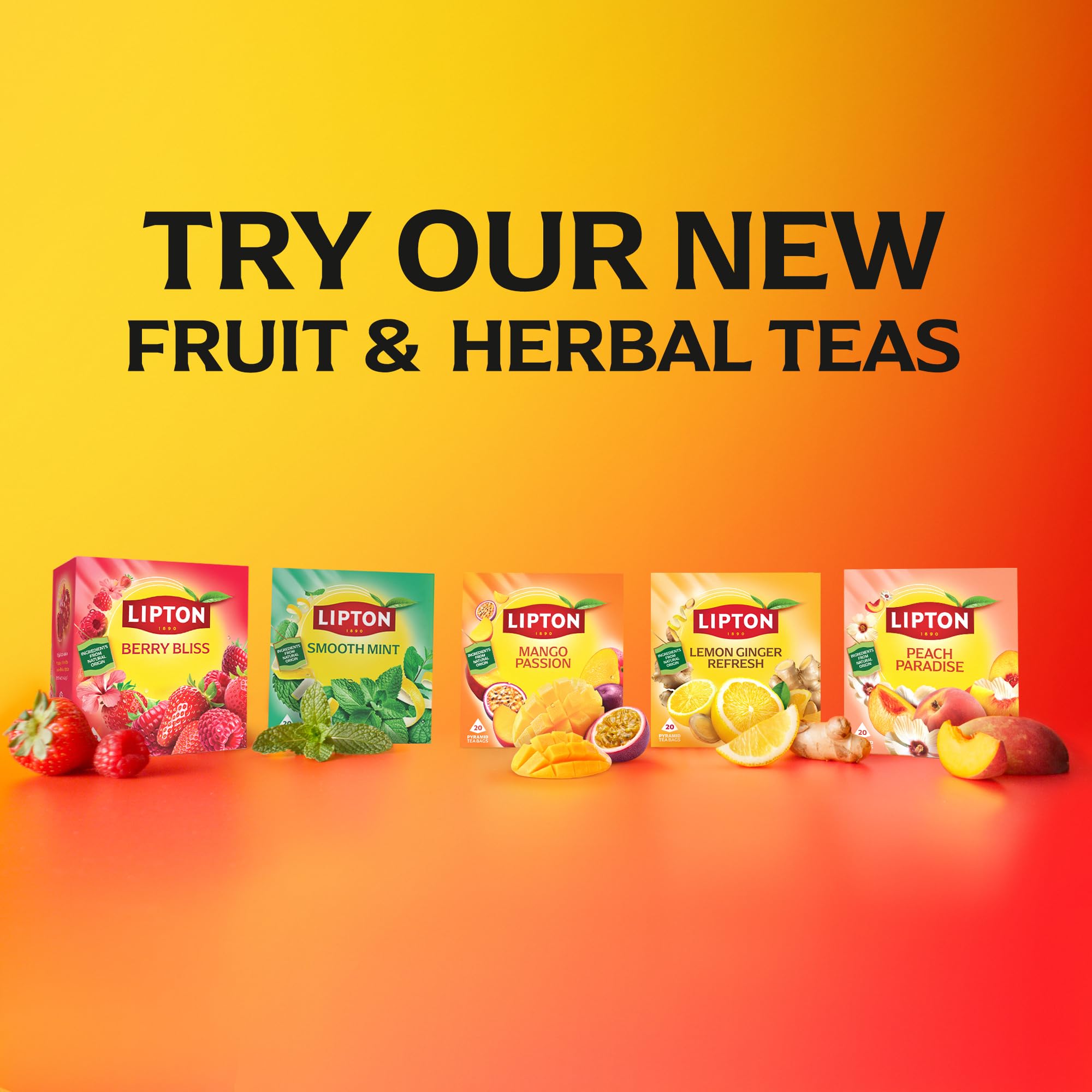 Lipton - Peach Paradise Fruit Infusion Herbal Tea Bags 6