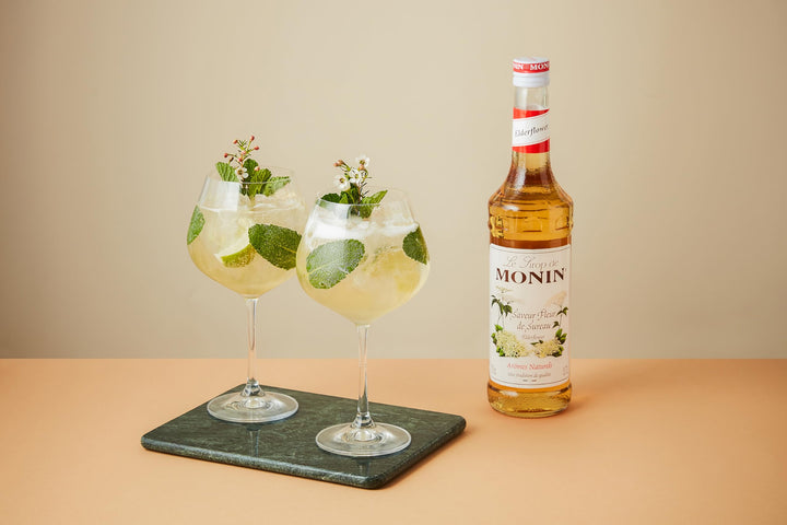 MONIN Premium Elderflower Syrup 700ml - Vegan, Alcohol-Free Cocktail & Mocktail Ingredient