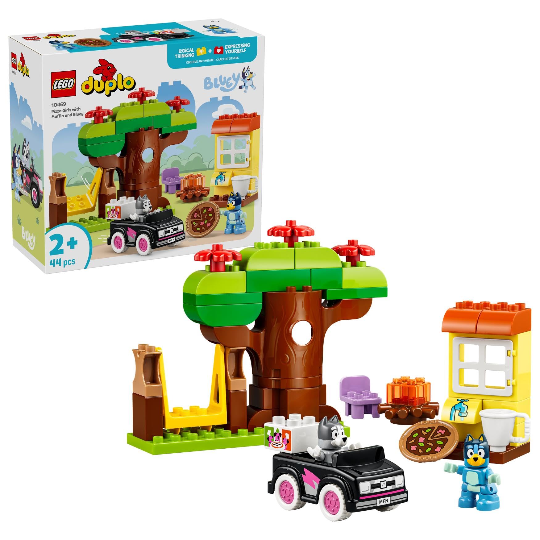 LEGO DUPLO Bluey Pizza Girls with Muffin and Bluey Building Set | Ages 2+ 1