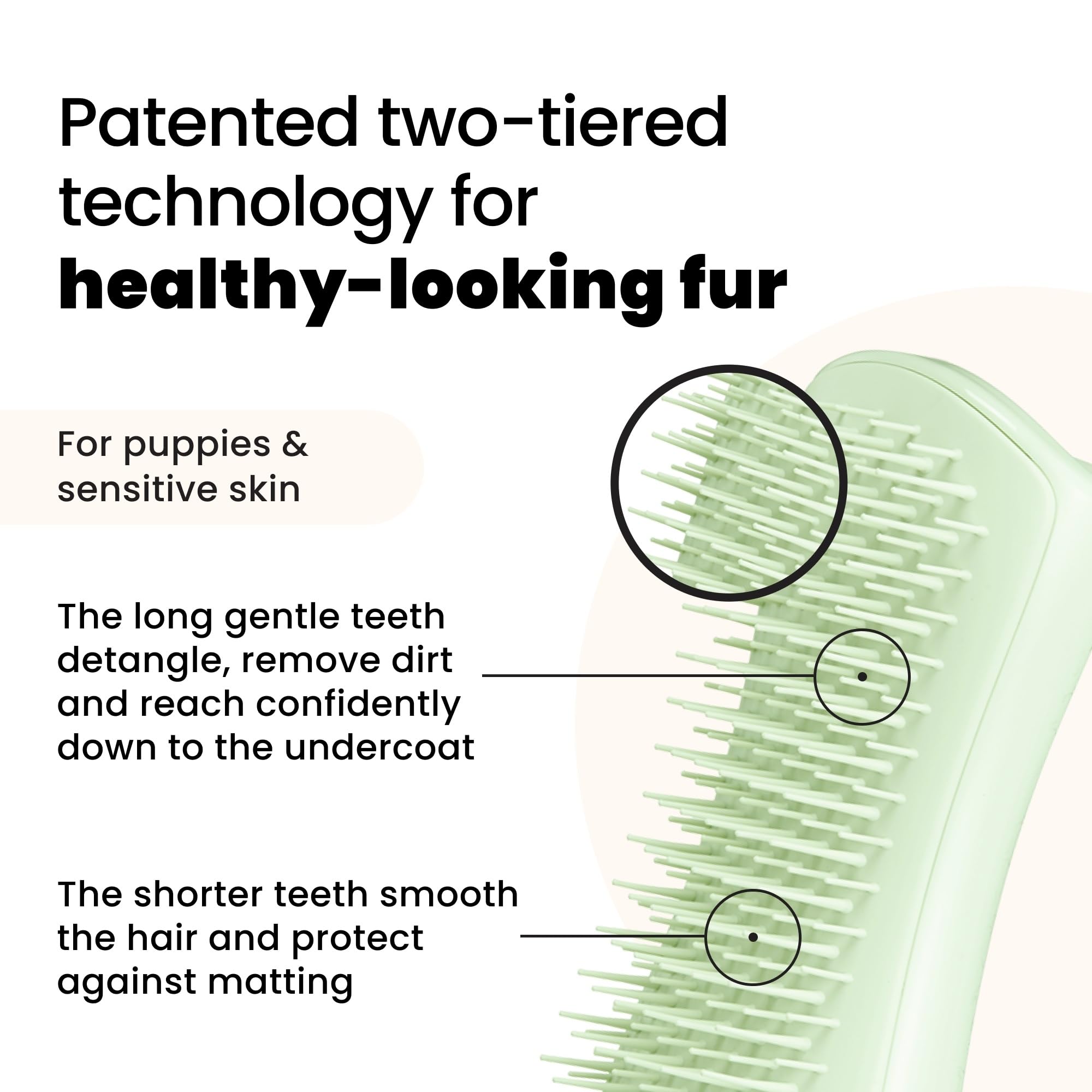 Pet Teezer Puppy Grooming Brush - Detangling | Gentle on Sensitive Skin | Mint 2