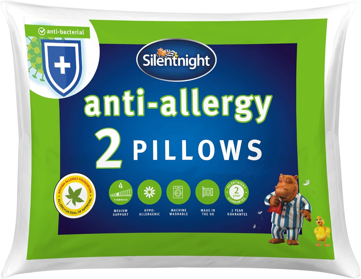 Silentnight - Anti-Allergy Microfibre Pillow Pack of 2 (Twin) 8