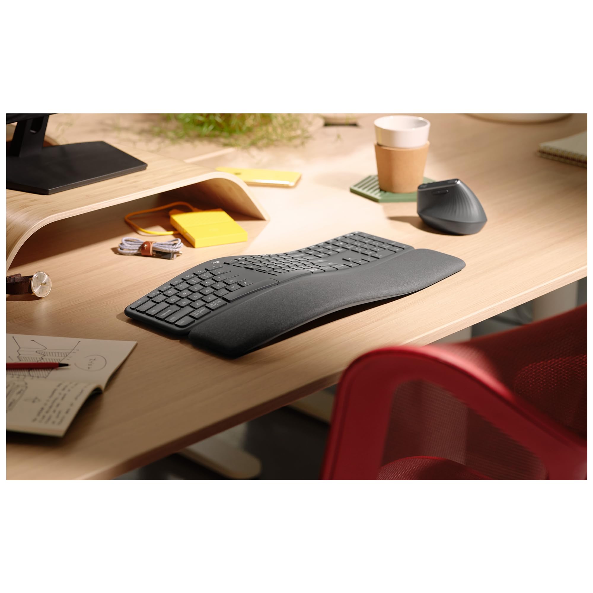 Logitech ERGO K860 Wireless Keyboard - Ergonomic Design | QWERTY Layout | Graphite 9