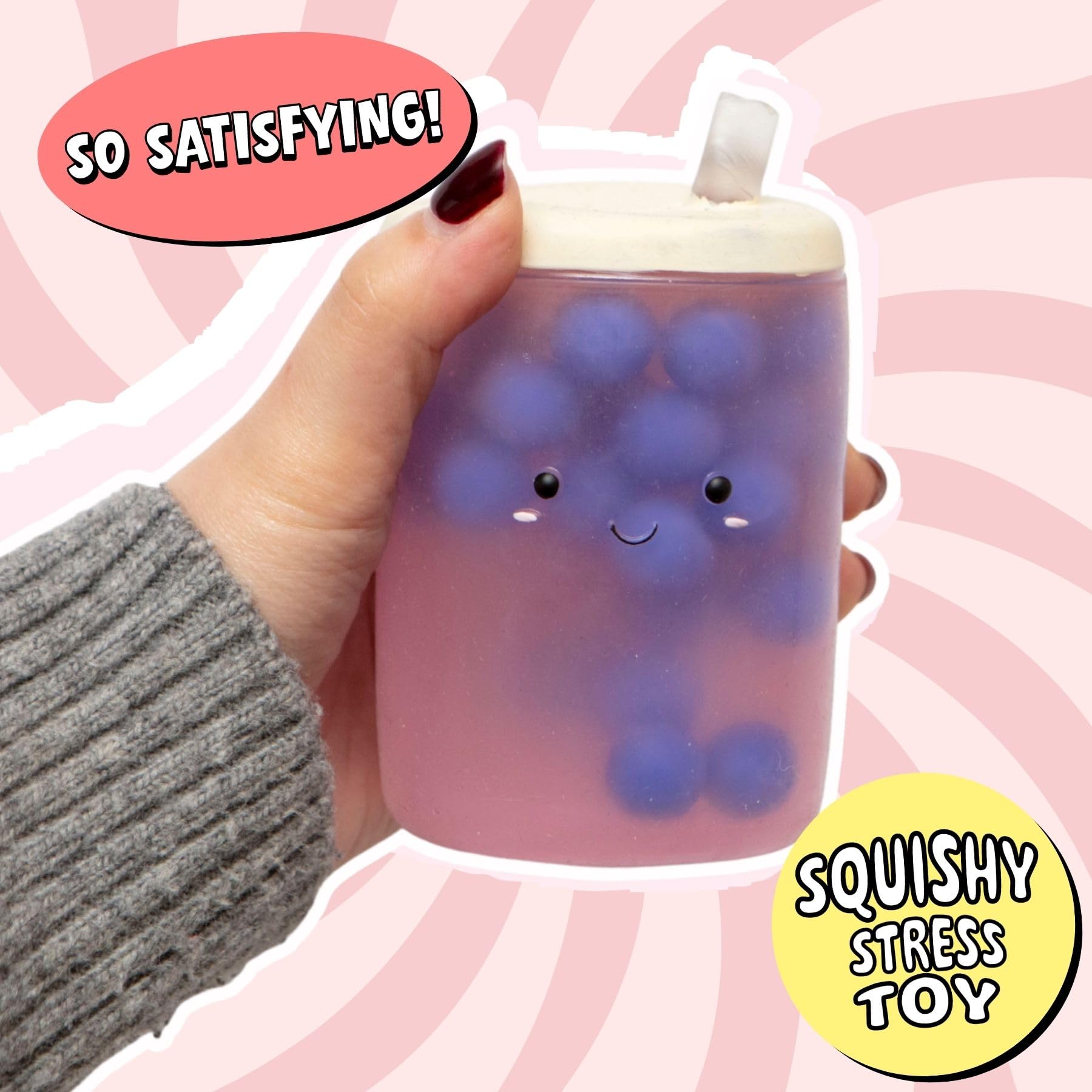 Boxer Gifts Boba Squish-Tea Stress Toy - Vanilla Scented, Slow Rising Foam | 100x70x70mm | Adult 4