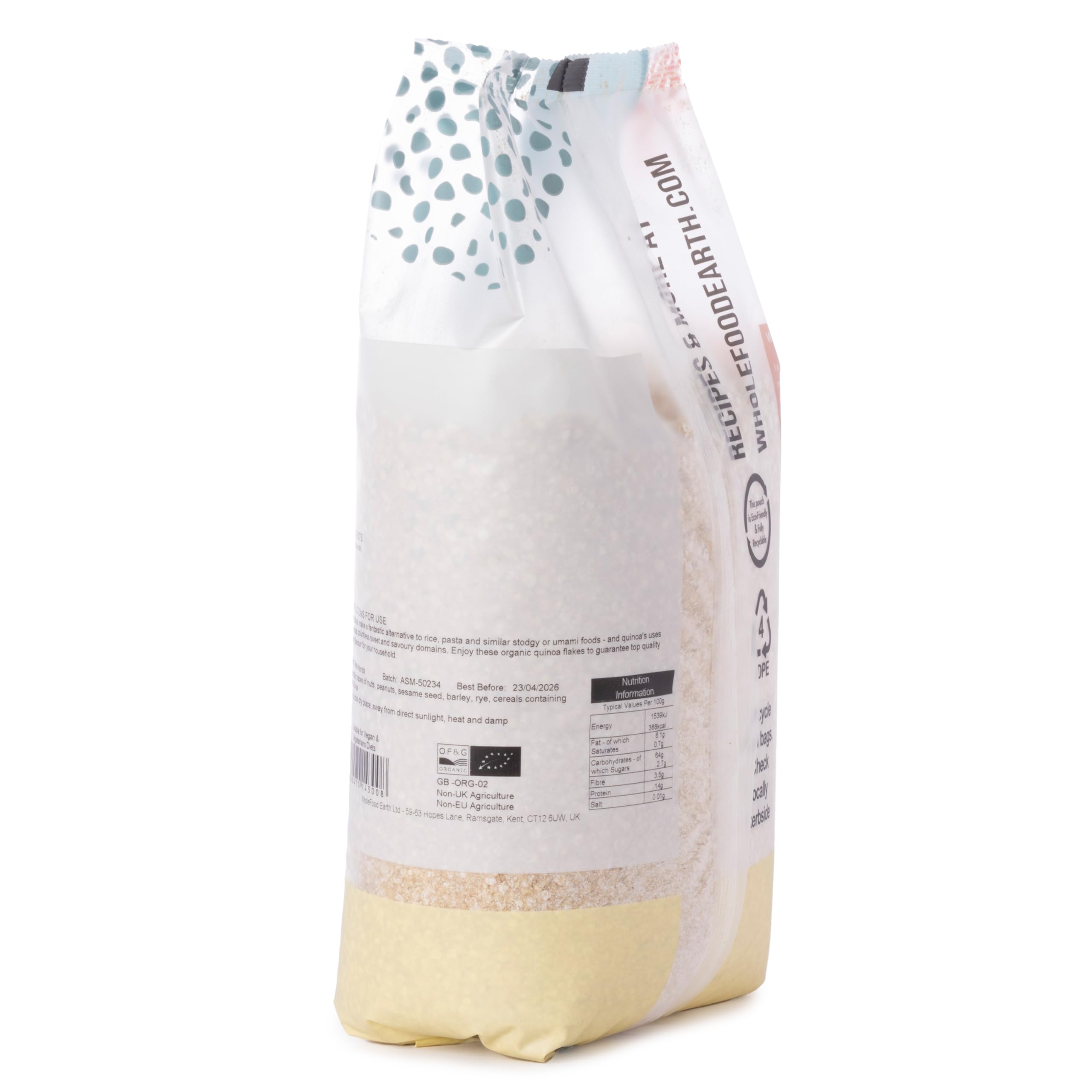 Wholefood Earth Organic Quinoa Flakes - 1 kg | GMO Free | Vegan | Source of Protein & Fibre 3