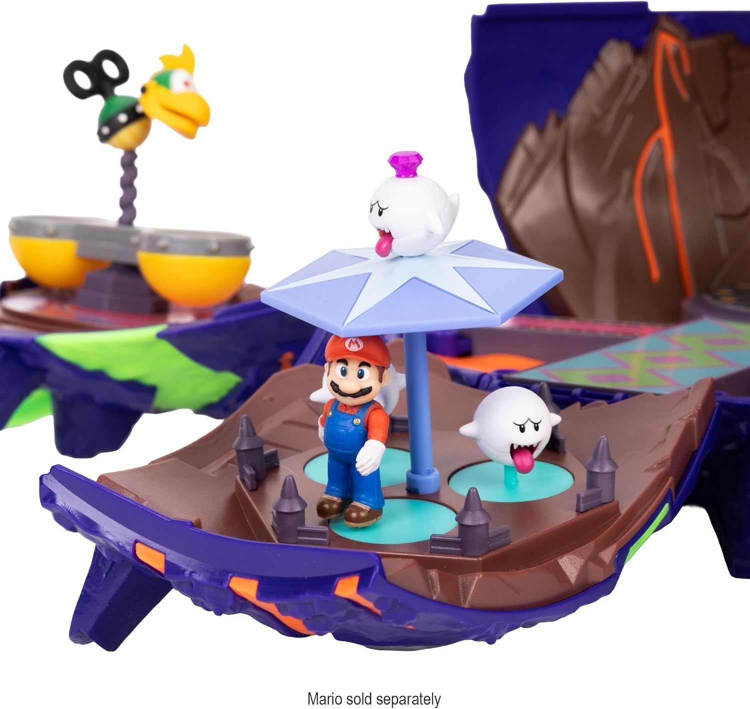 THE SUPER MARIO BROS. MOVIE Wonder Bowser Jr. Planet Playset with 1.5" Mini Figure and Clown Car | Ages 3+ | Plastic 8