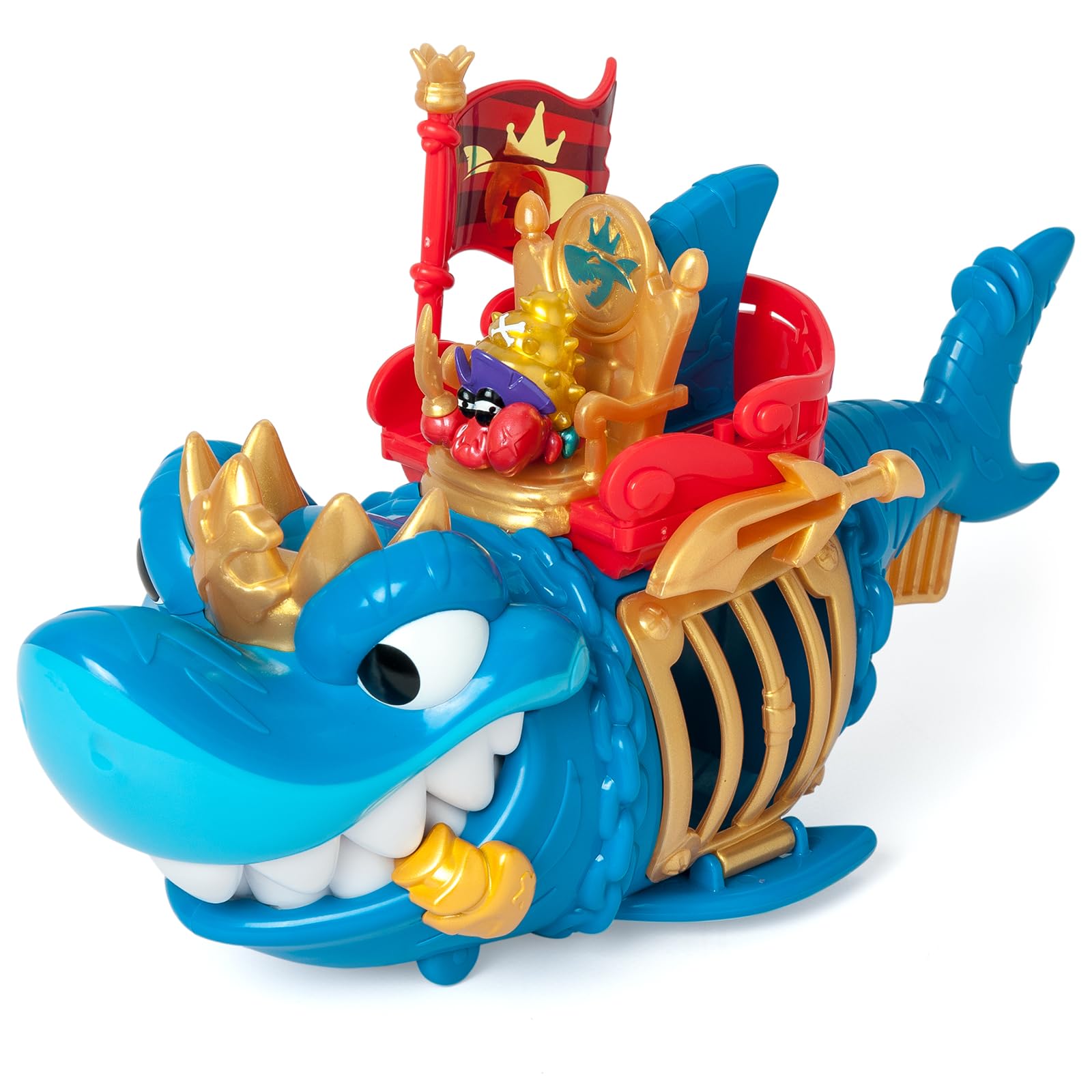 PIRATIX ADVENTURE WORLD King Shark Playset - Articulated Shark with Capture Cage | Blue | Ages 3+