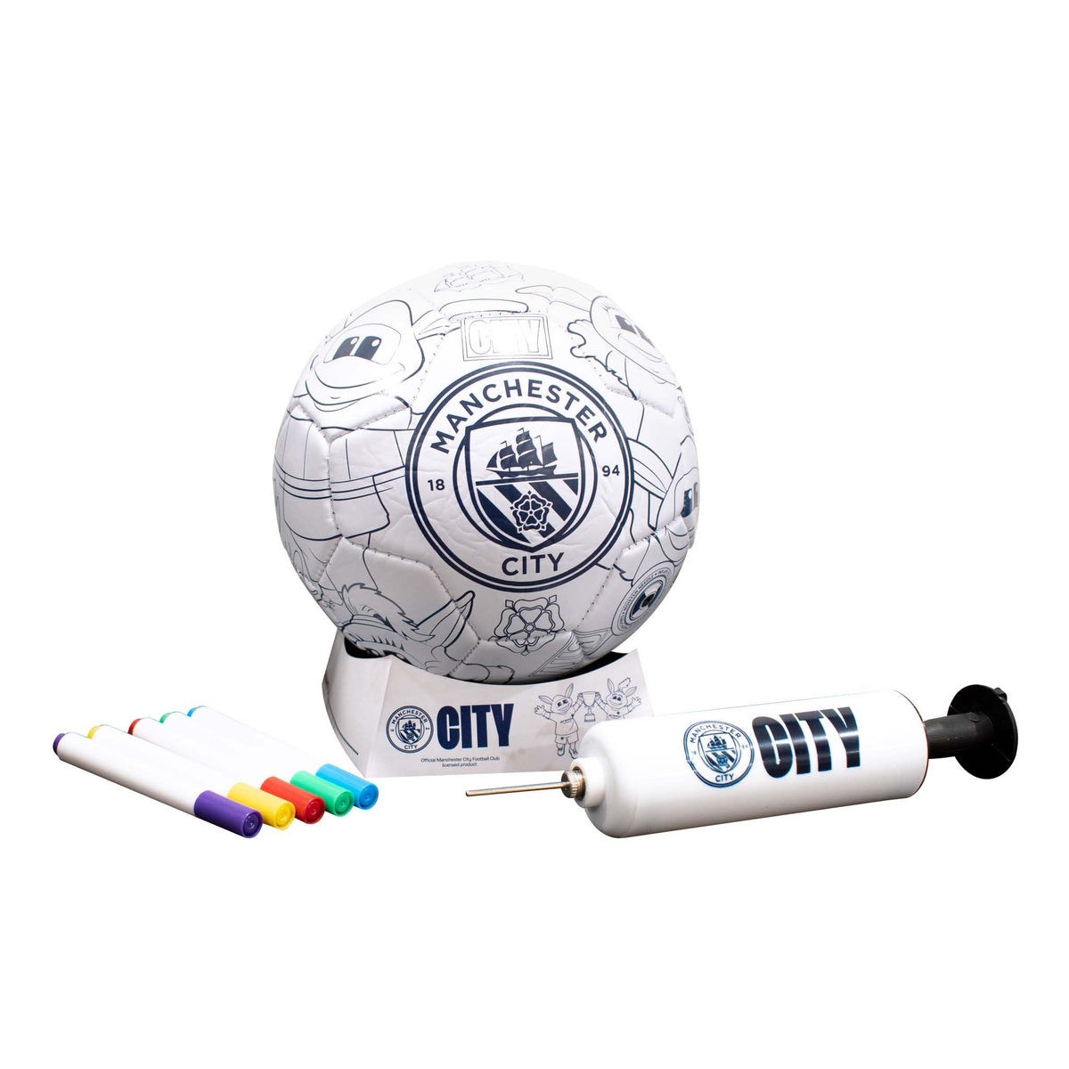 Hy-Pro Manchester City Scribble Ball - Size 2 Football with 5 Colouring Pens