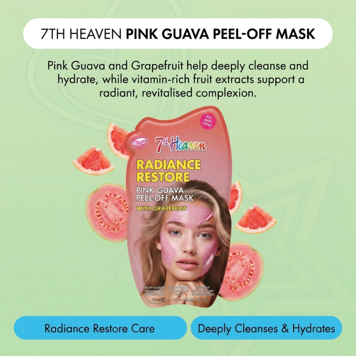 7th Heaven Pink Guava Peel-Off Face Mask with Grapefruit - 10 ml