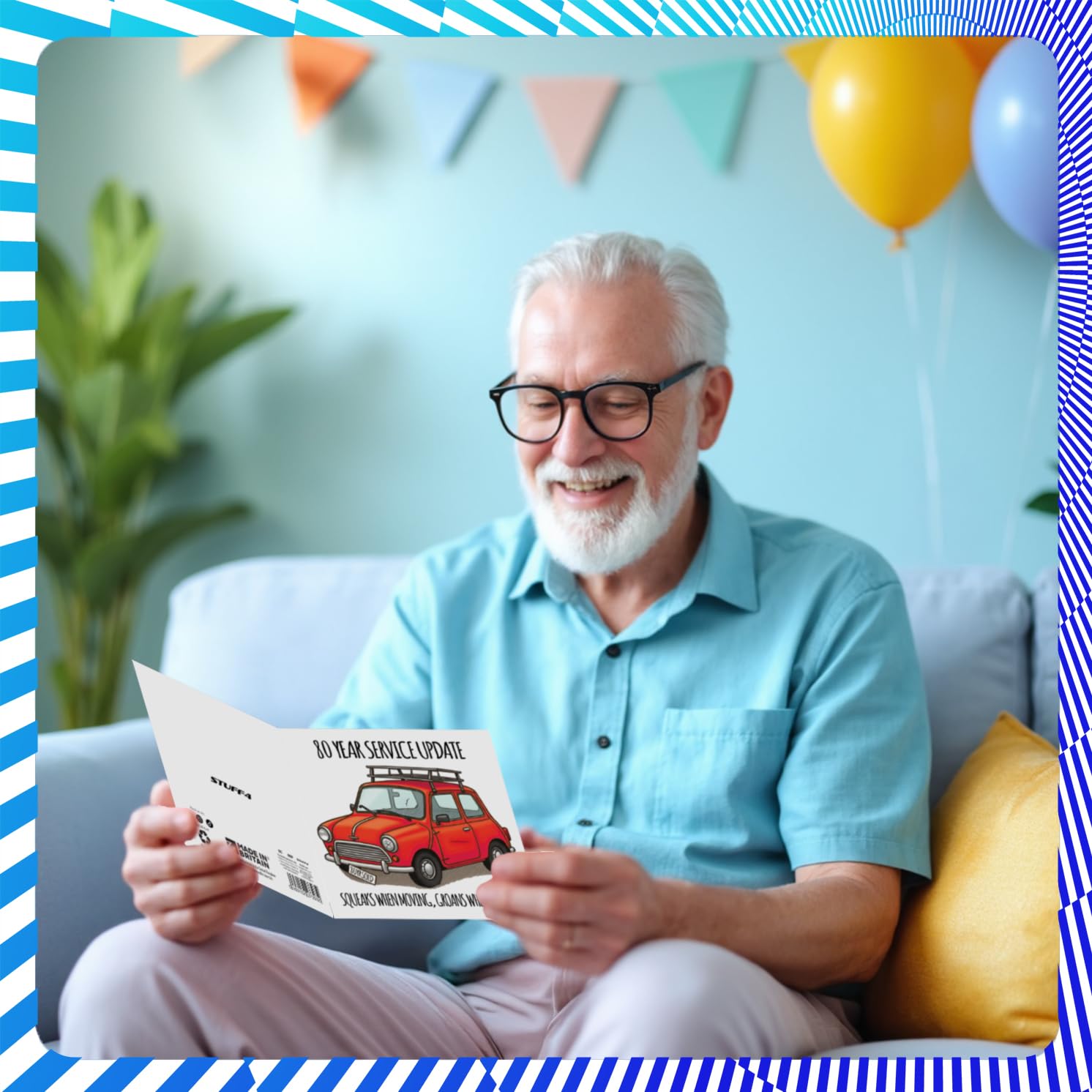 Stuff4 80th Birthday Card for Men & Women | 145mm Greeting Card | Humorous Service Design 7