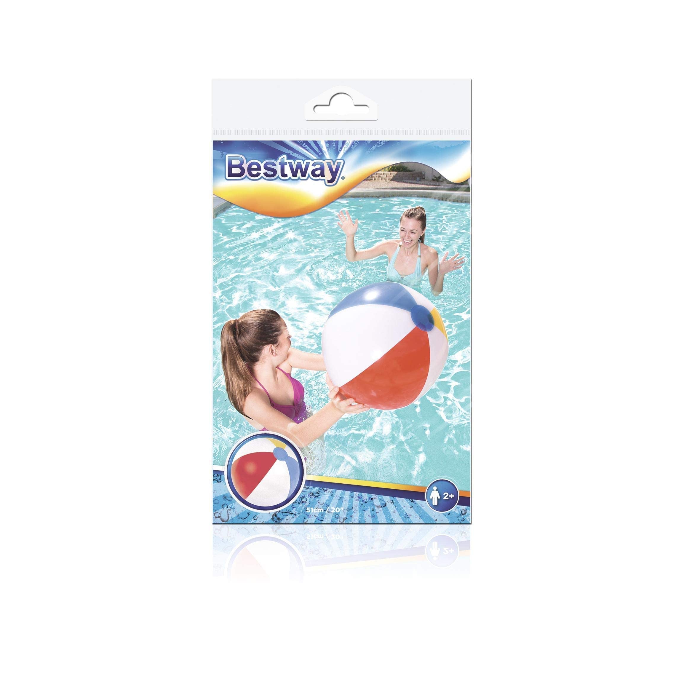 Bestway 31021 Inflatable Panel Beach Ball - 51cm Diameter | Ages 3+ | Ideal for Beach & Pool Use 3