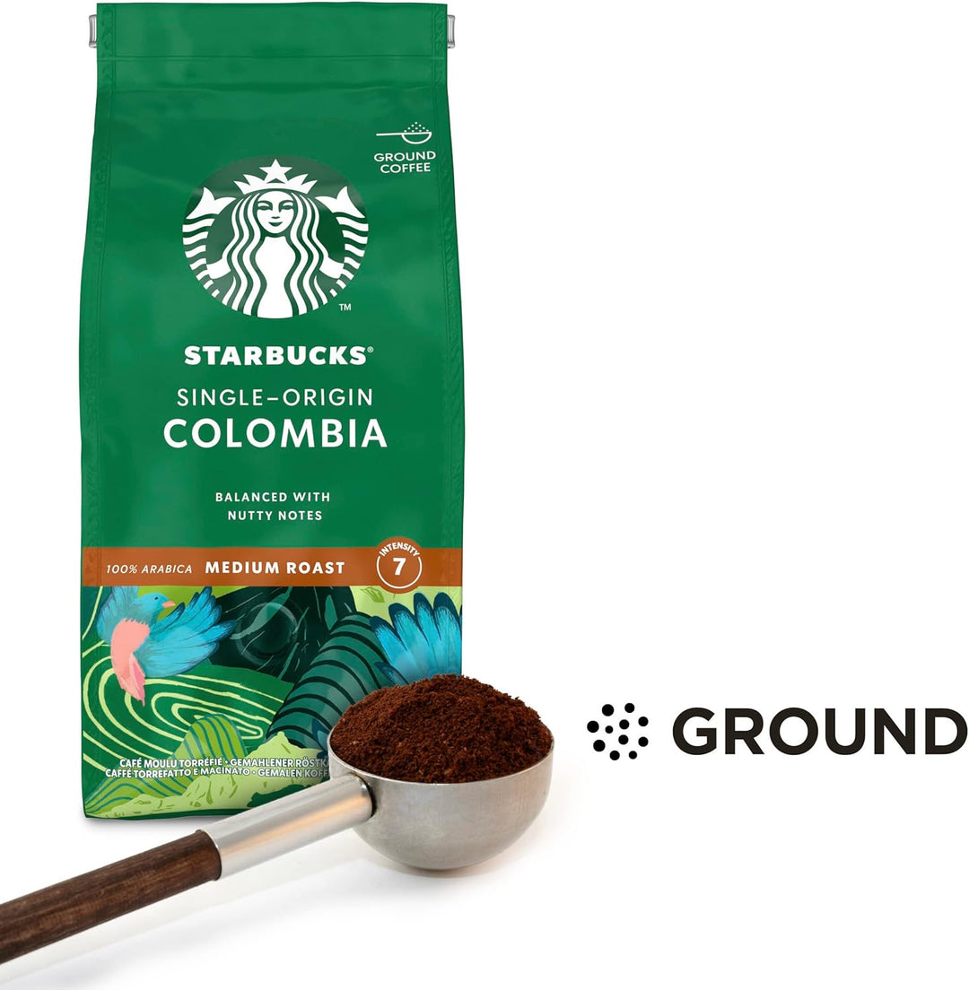 STARBUCKS Single-Origin Colombia Medium Roast Ground Coffee 200g (Pack of 6)