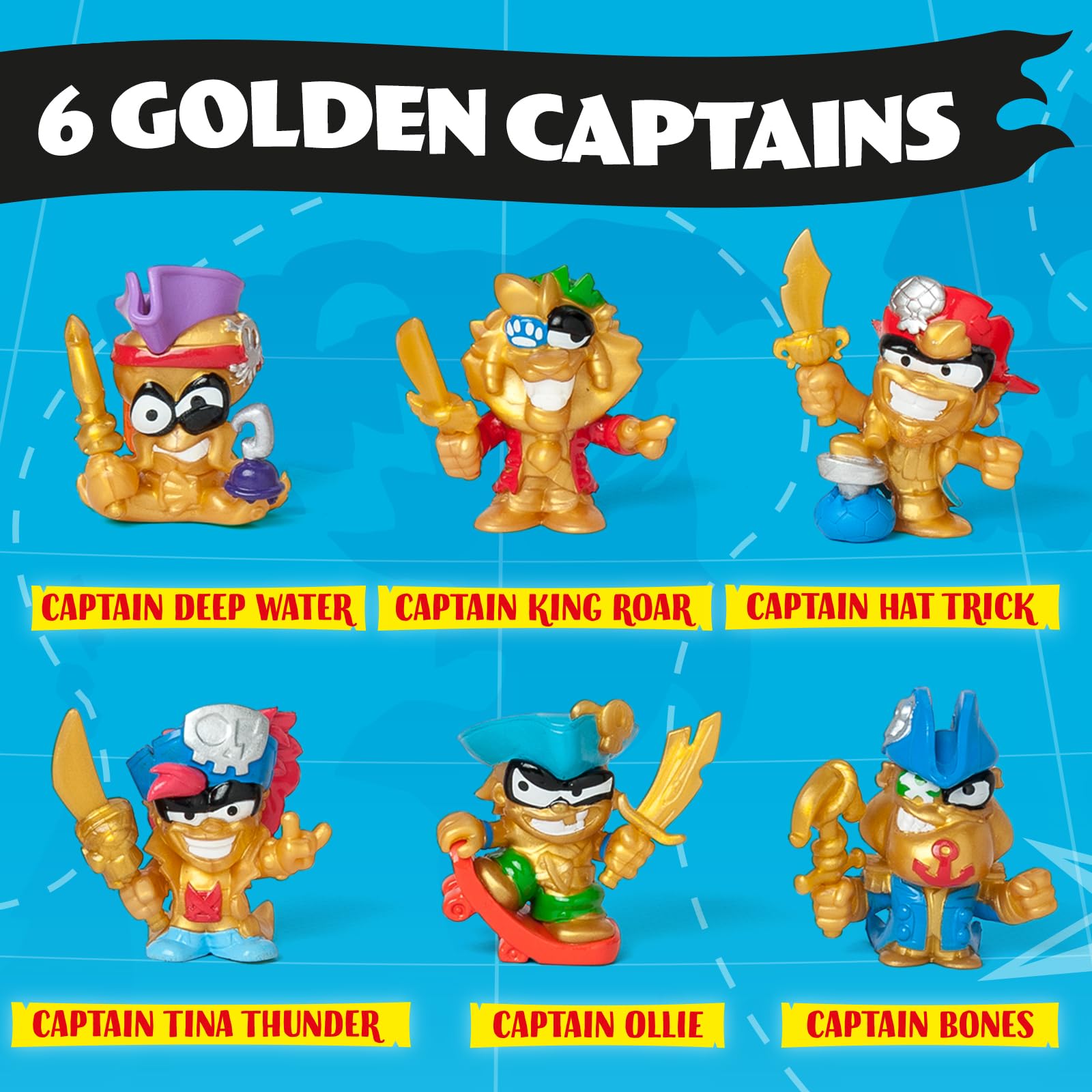 PIRATIX Golden Treasure Series – Captain Pack Hat Trick - 4 Collectible Figures with Fortress, Cannon & Exclusive Treasures 15