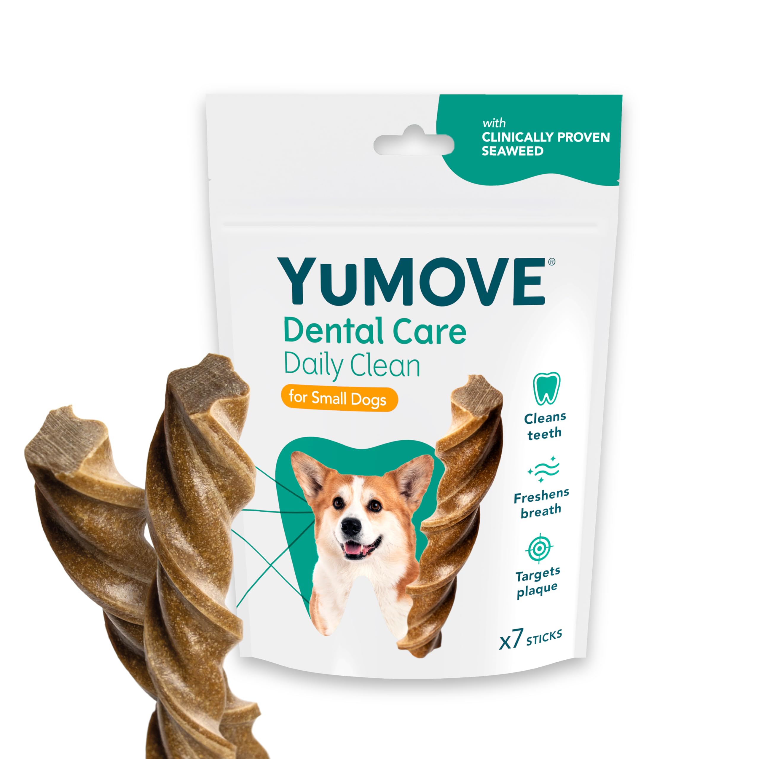 YuMOVE Daily Clean Dental Sticks for Small Dogs - Cleans Teeth & Freshens Breath | 7 Pack