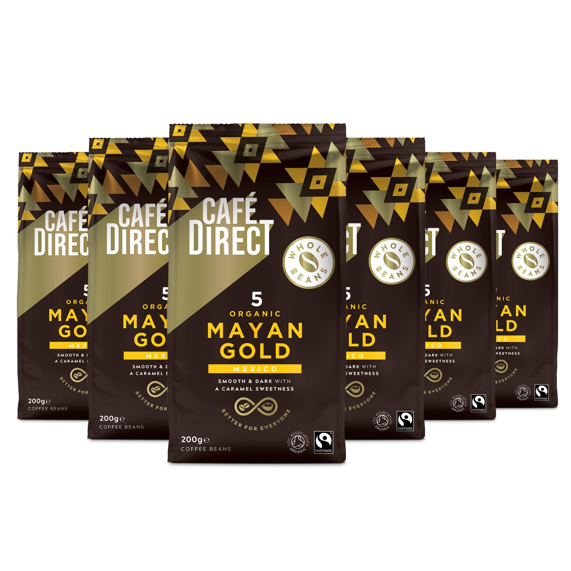 Cafedirect Mayan Gold Organic Coffee Beans – Smooth Dark Roast with Caramel Notes 1