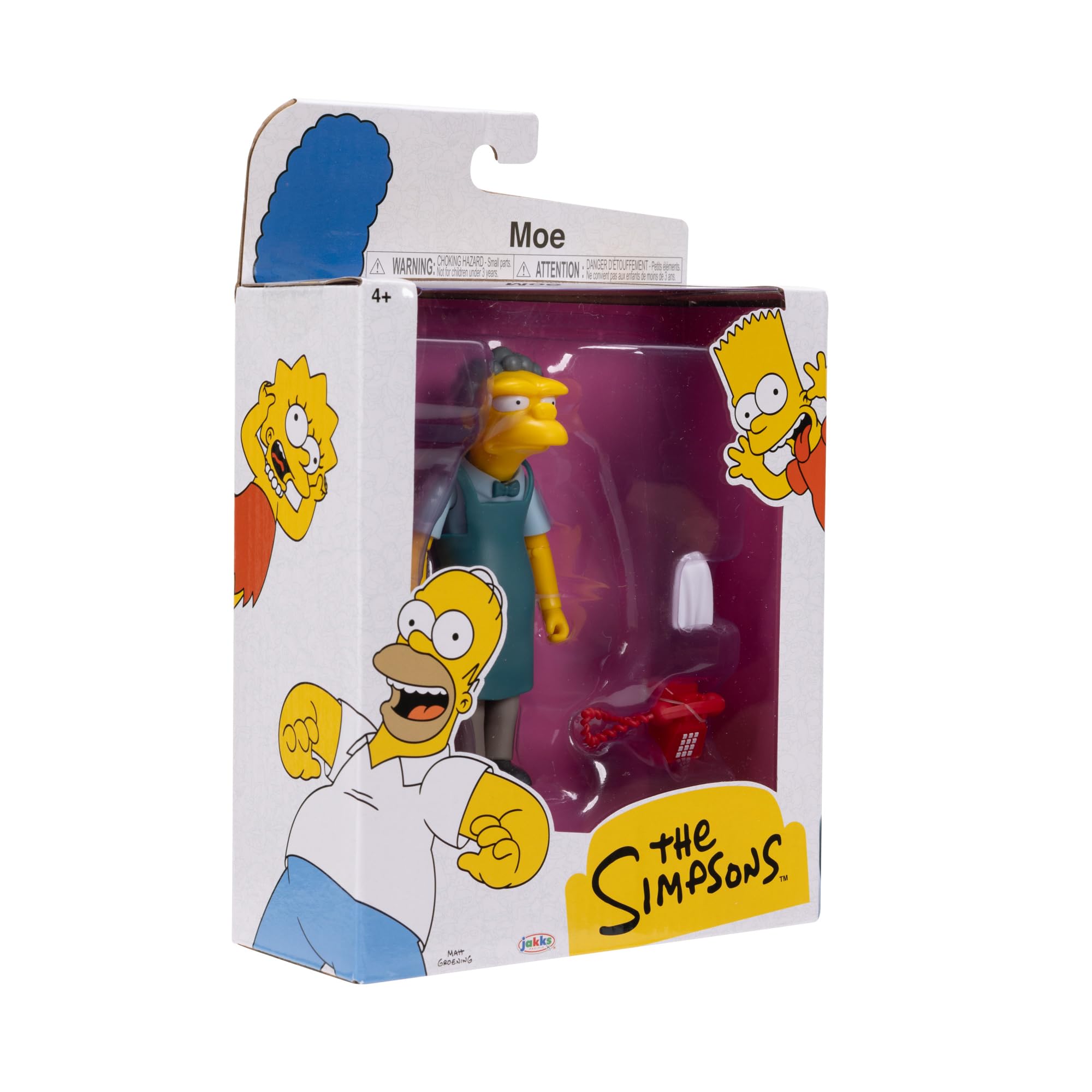 JAKKS Pacific The Simpsons - Moe Szyslak 12.7cm Articulated Action Figure with Phone & Dishcloth Accessory 15