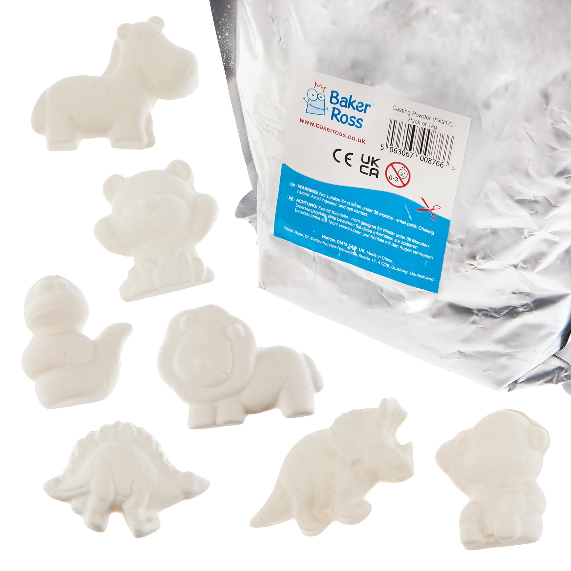 Baker Ross FX917 Casting Powder - 1kg for Moulds, Keepsakes, and Models 1