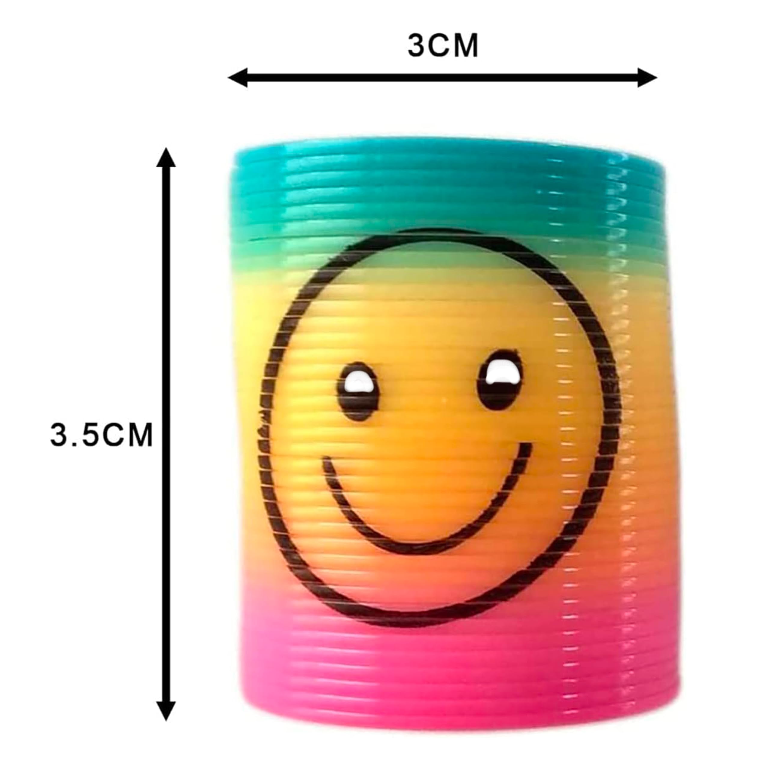 SHATCHI 6Pcs Rainbow Smile Face Springs - Stretches Up To 1 Meter | Plastic Wind-Up Toy 7