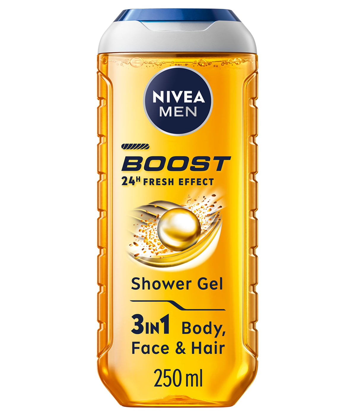 NIVEA MEN BOOST Shower Gel - 3-in-1 Body, Face & Hair Wash with Caffeine | 500 ml