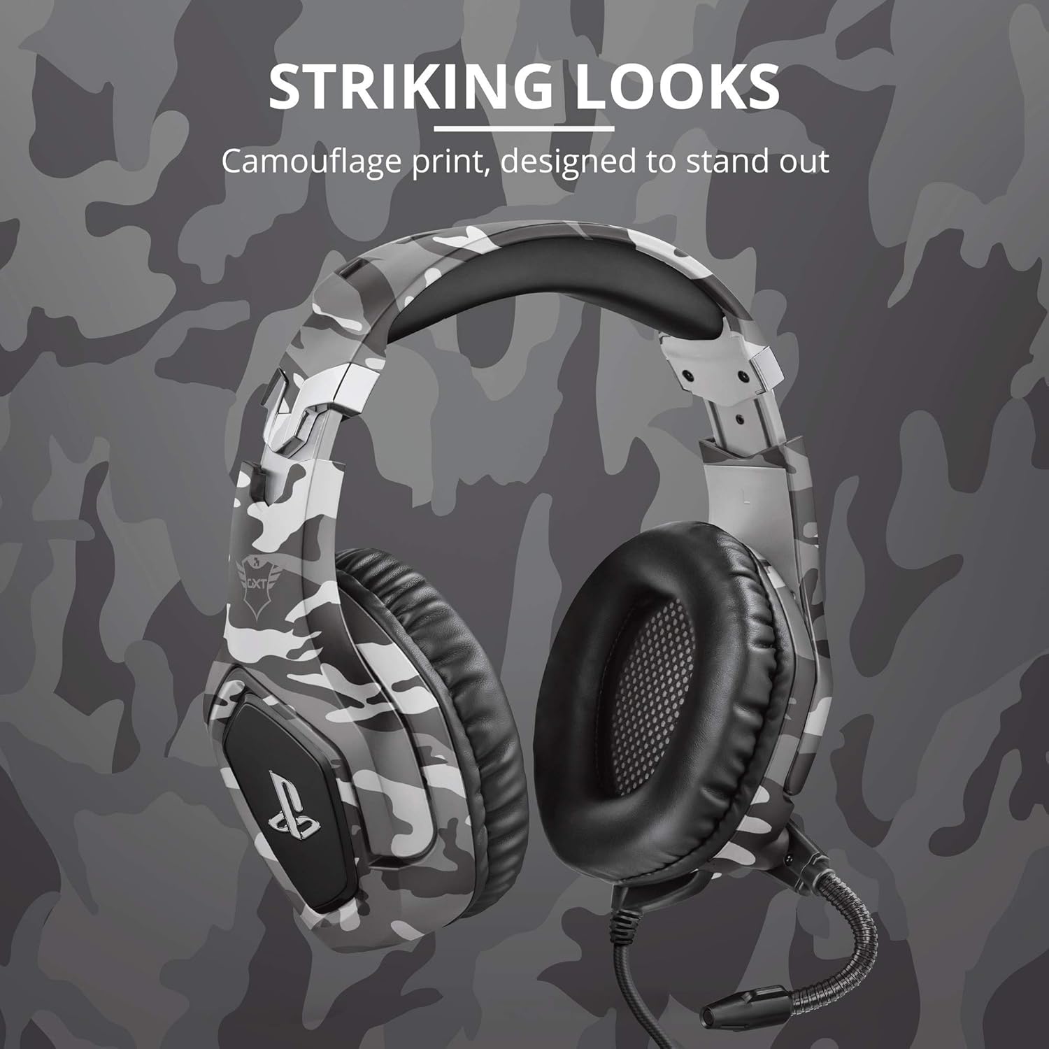 Trust GXT 488 Forze-G Gaming Headset for PS4 and PS5 – Officially Licensed with 50mm Drivers, Foldable Mic, Inline Remote, Grey 4