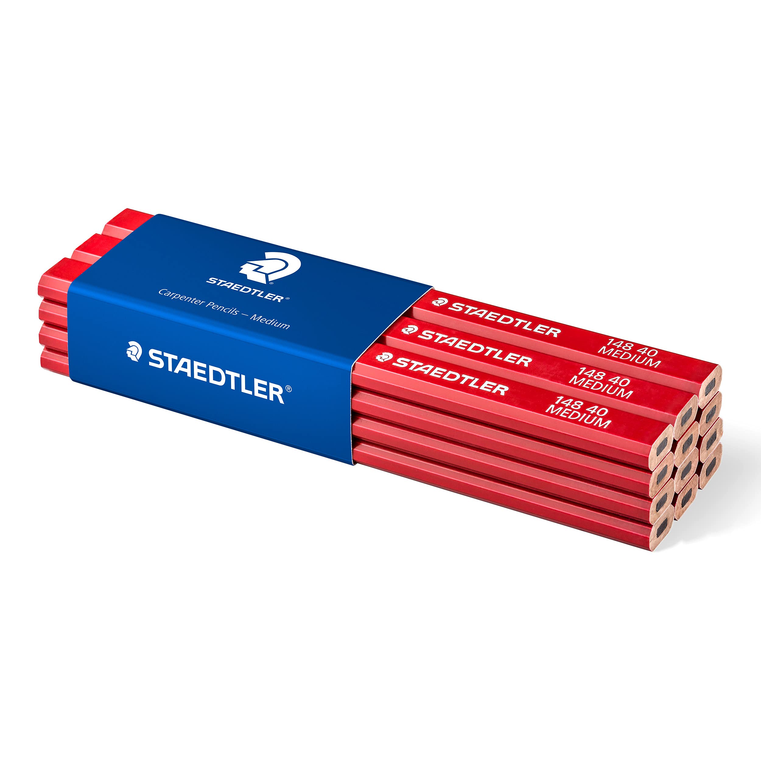 STAEDTLER 148 40 Carpenters Pencil - 2H Lead Hardness | Pack of 12 1