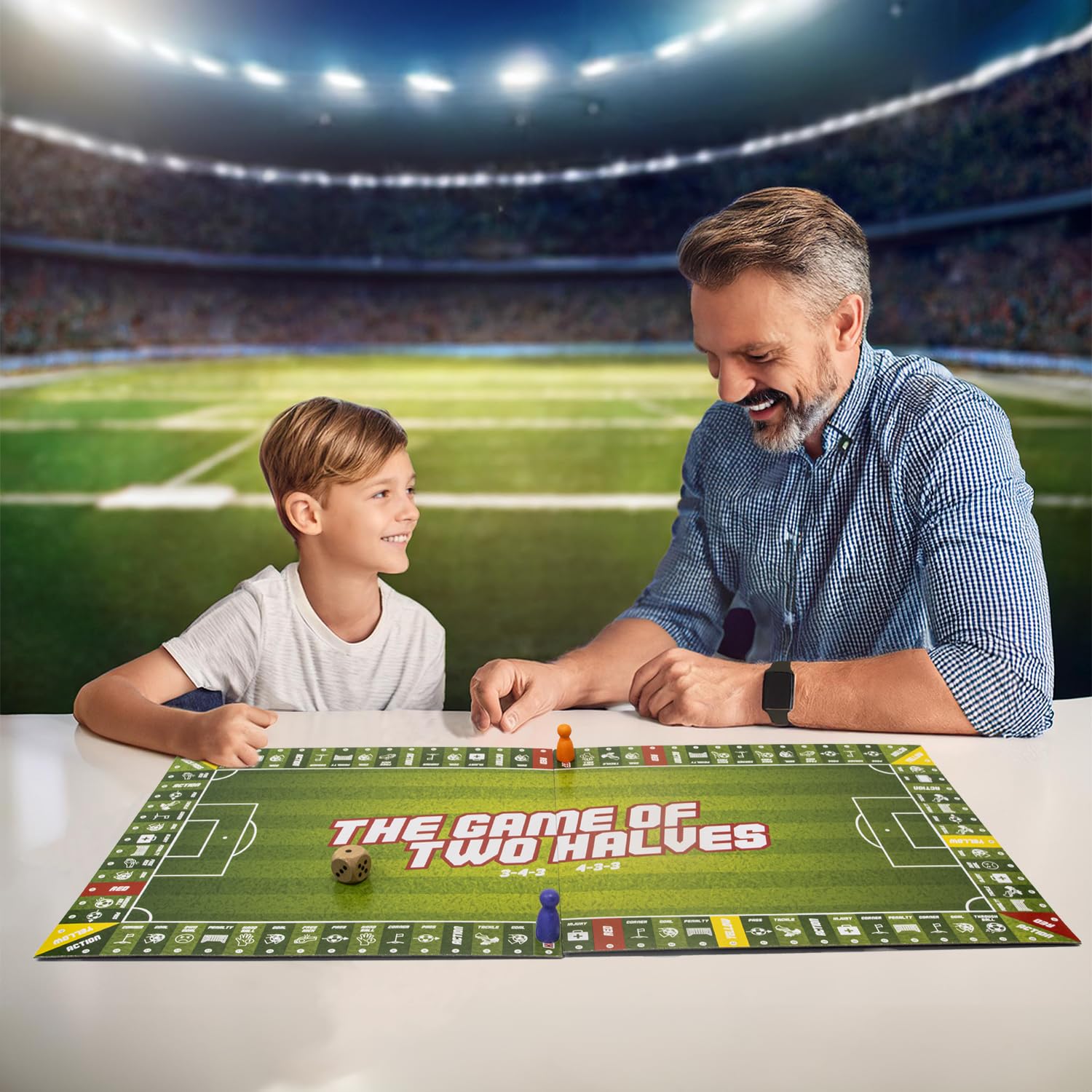 Game of Two Halves Football Board Game | 2 Players | Ages 6+ | 4 Interchangeable Boards 2