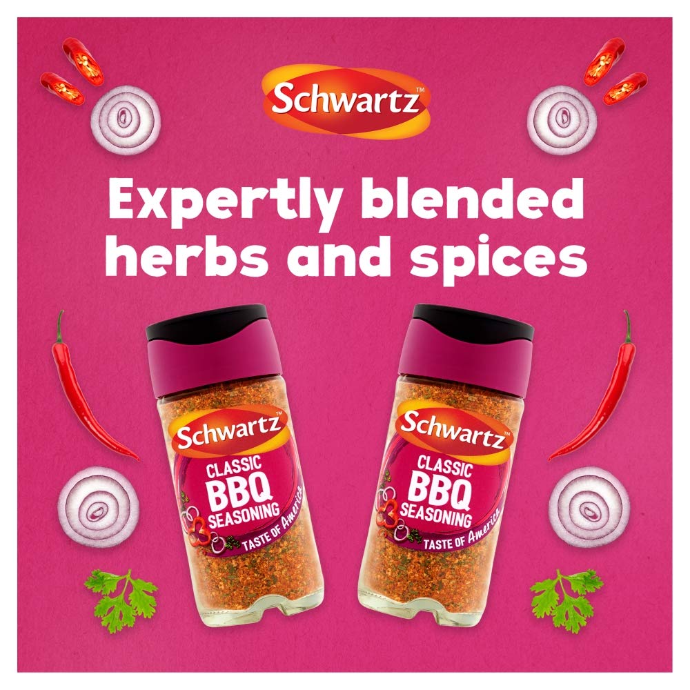 Schwartz Perfect Shake BBQ Seasoning - 44g Jar, Pack of 6 | Balanced Onion, Paprika & Chilli 2