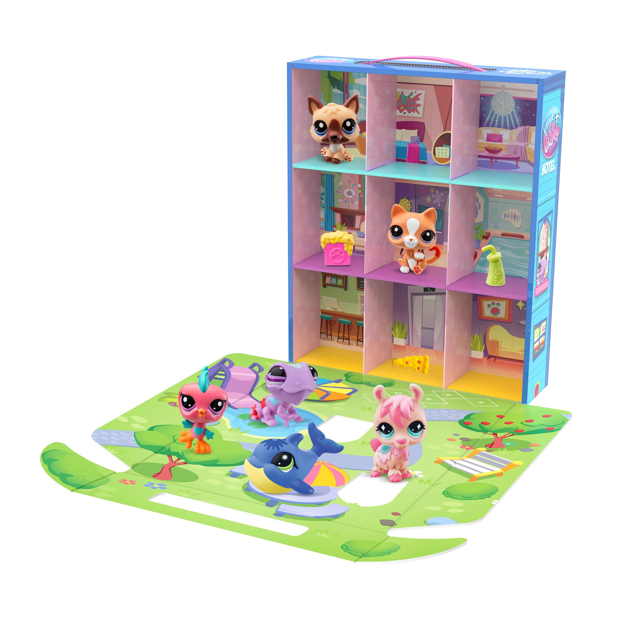 Littlest Pet Shop Bandai Playful Pet Hotel - 6 LPS Minis with Accessories & Virtual Code 5