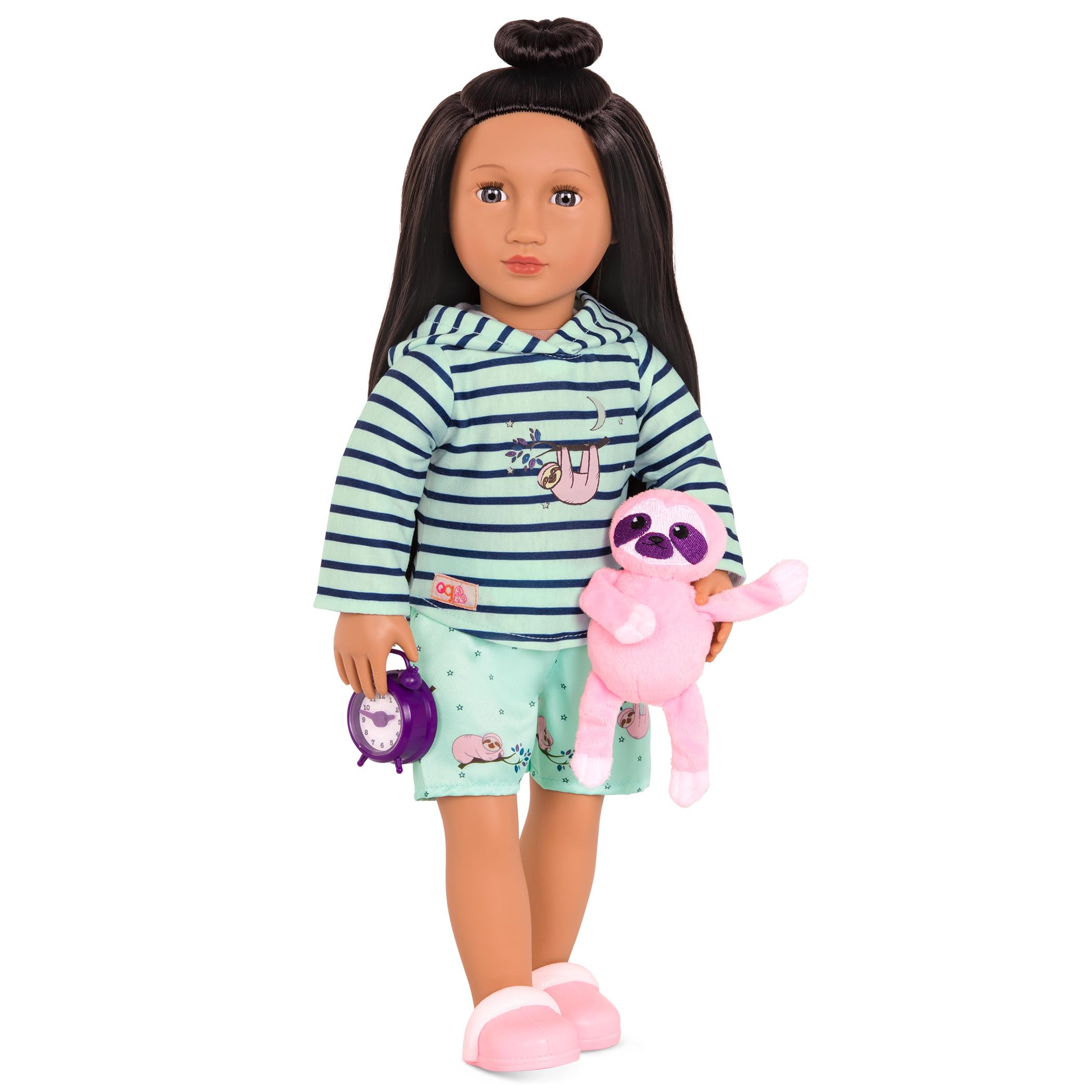 Our Generation Sleepy Sloth Outfit - Pajama Set with Plush for 46 cm Dolls