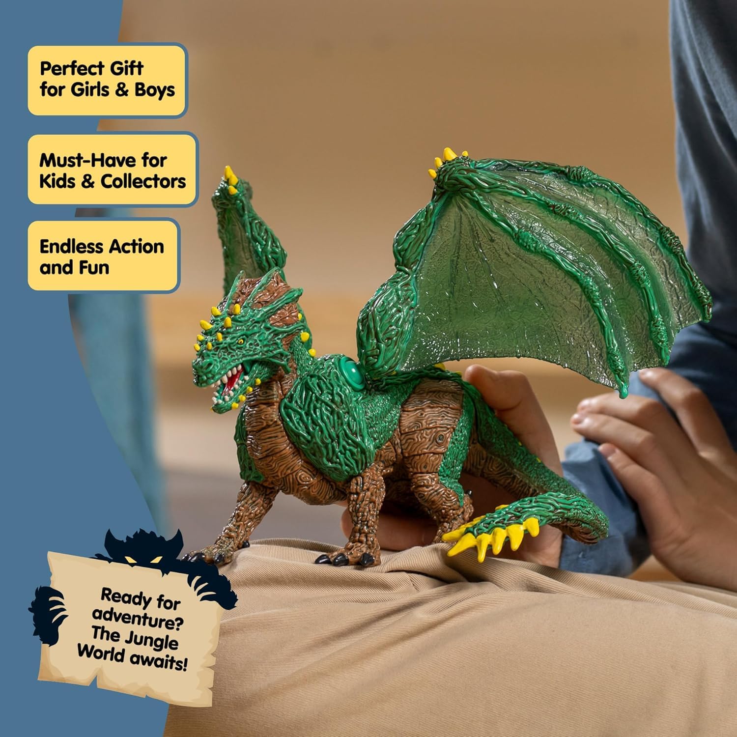 Schleich 70791 Eldrador Creatures Jungle Dragon Figurine - Hand-Painted Fantasy Action Figure for Kids 7+ 9