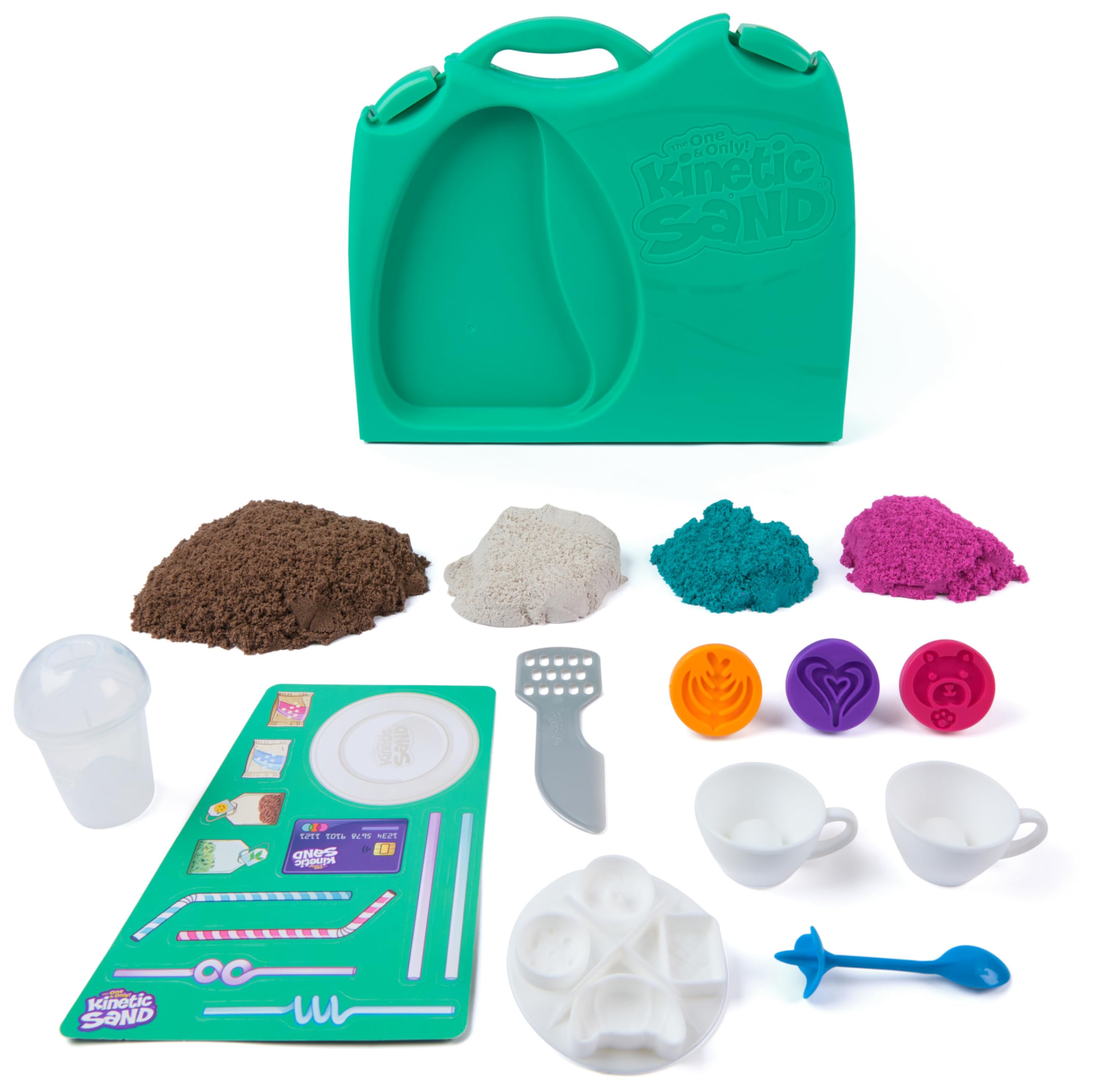 Kinetic Sand Café Case with 793g Play Sand in 4 Colours, 9 Tools and Moulds | Ages 5+ 2