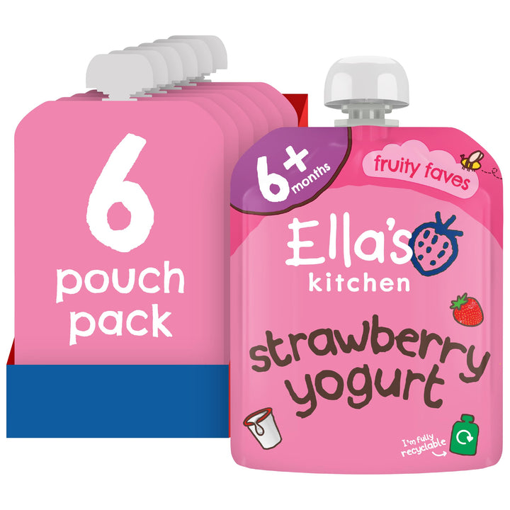 Ella's Kitchen - Greek Yoghurt & Strawberries Organic Snack (6 x 90g)