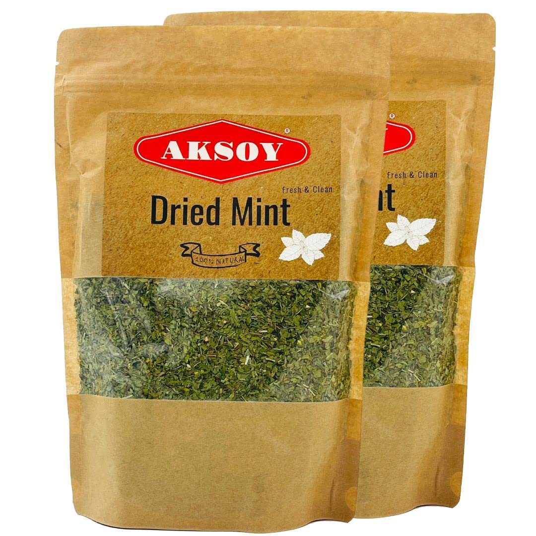 AKSOY Dried Peppermint Leaf - All-Natural Whole Spice for Tea & Cooking | 500g