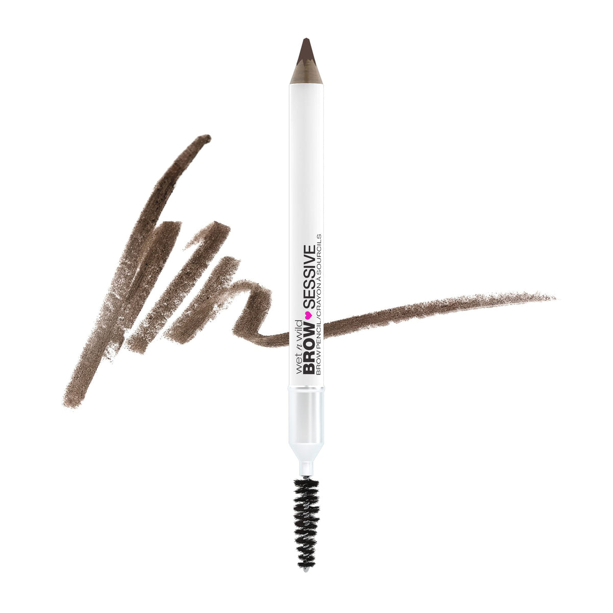 Wet n Wild Brow-Sessive Brow Pencil - Dual-Ended, Built-In Brush, Defines & Shapes | Medium Brown